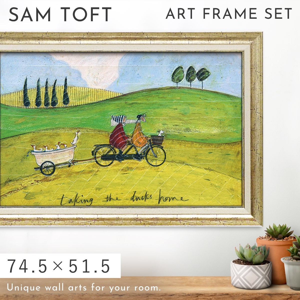 サムトフト 絵画 絵 74.5×51.5cm 【アヒル送迎サービス】 アートパネル 横長 アートフレーム 壁掛け おしゃれ 犬 絵画 絵 アートボード インテリア 絵 ポスター インテリア モダン アンティーク 玄関 飾る イギリス作家 ST-16022 ギフト プレゼント 新築祝 15,048円
