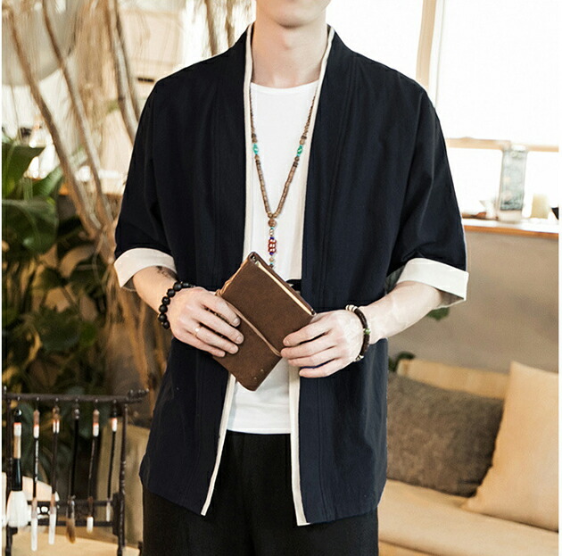 楽天市場 夏服 和式パーカー カーディガン コート 無地 和風 羽織 一つボタン シンプル トップス ゆったり カジュアル おしゃれ 大きいサイズ メンズ ライトファッション