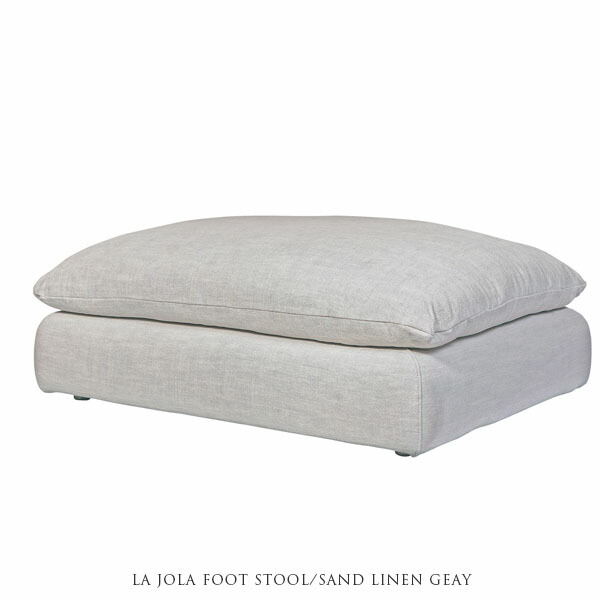 【受注生産】HALO LA JOLA FOOT STOOL SAND LINEN GRAY ソファー スツール リネン グレー【開梱設置-MX】