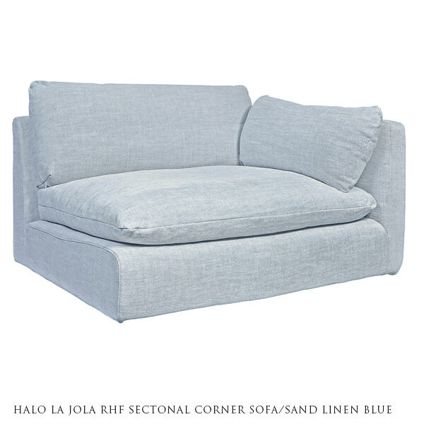 【受注生産】HALO LA JOLA RHF SECTONAL CORNER SOFA SAND LINEN BLUE コーナーソファー ライト リネンブルー【開梱設置-MX】