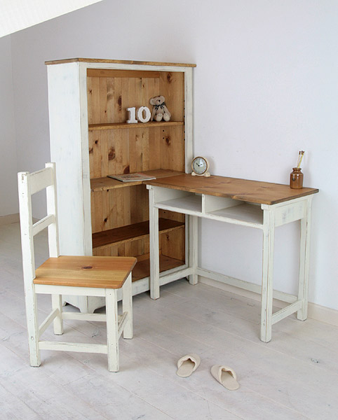国産オリジナルオーダー家具 Rustic ラスティックパイン シェルフデスク Bセット 0220-dk-RT-111-B ★★