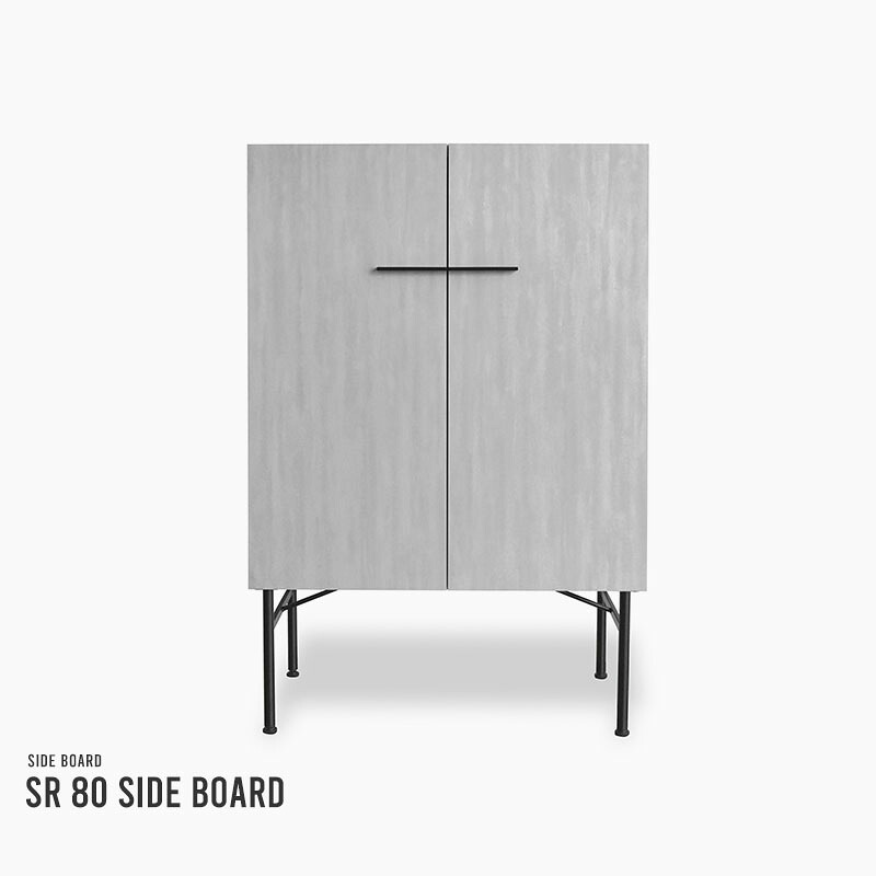 GART SR SIDE BOARD 80cm幅 スチールレッグサイドボード ライトグレー ダークグレー【開梱設置配送-MX】