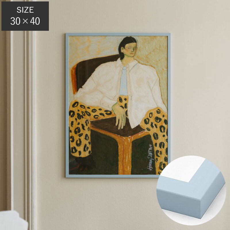 【受注販売】THE POSTER CLUB COLOR WOOD FRAME LIGHT BLUE 30cm×40cm ザ・ポスタークラブ カラーウッドフレーム ライトブルー 北欧アートポスター アートウォール