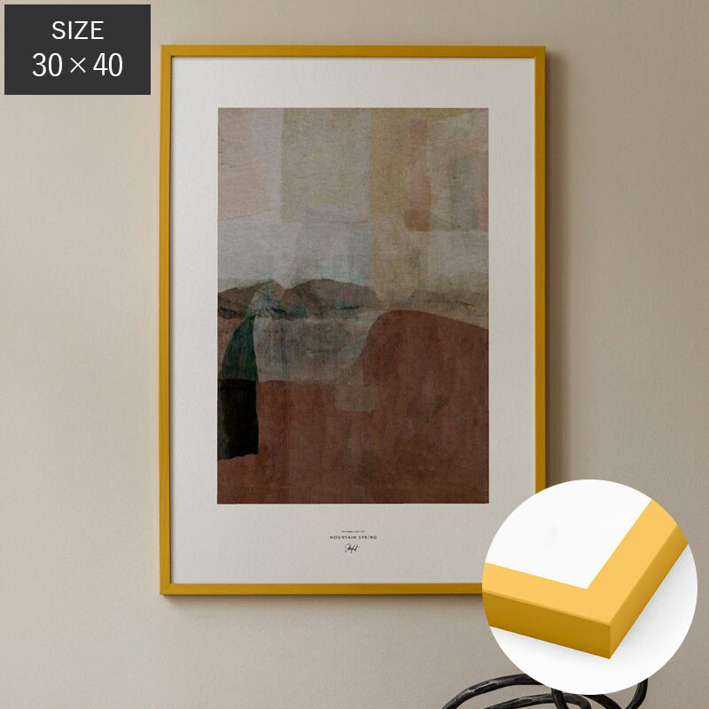 【受注販売】THE POSTER CLUB COLOR WOOD FRAME YELLOW 50cm×70cm ザ・ポスタークラブ カラーウッドフレーム イエロー 北欧アートポスター アートウォール|照明 Lighting Market