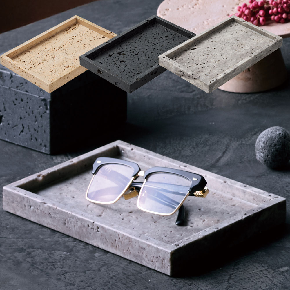 Travertine-tray rectangle トラバーチントレイ レクタングル ライトグレー ブラック ベージュ｜照明　Lighting Market
