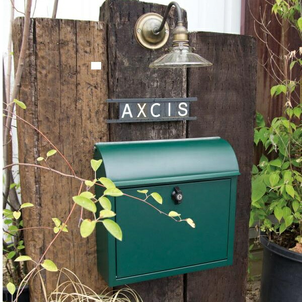AXCIS アクシス ポスト ワイドポスト カギ付き ひねり錠 タテ開き A4Mail Box ポスト 郵便受け メールボックス ルーフィングポスト グリーン 052l-hs2965|照明 Lighting Market