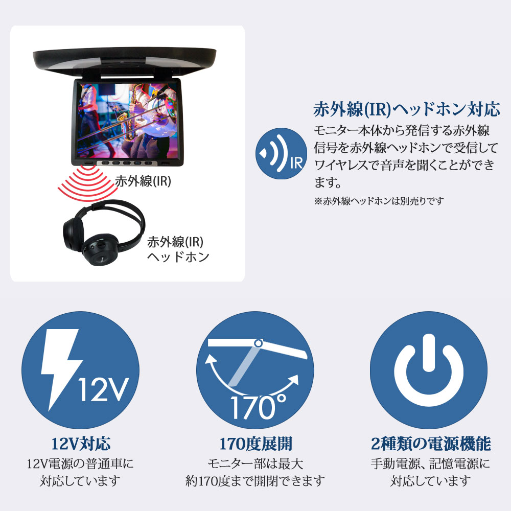 大画面 フリップダウンモニター 大型 12v フリップダウン 高画質 14 1インチ フリップダウンモニター モニター F1410 ライティングワールド 1年保証 F1410 車用品 バイク用品 ルームランプ Rca あす楽 送料無料 保障できる大特価