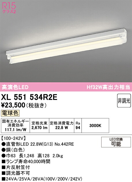 XL551534R2E ODELIC オーデリック 【メーカー直送】 ランプ別梱包 NO442RE 40S/L/34/G13/R90|ライトウェル 店