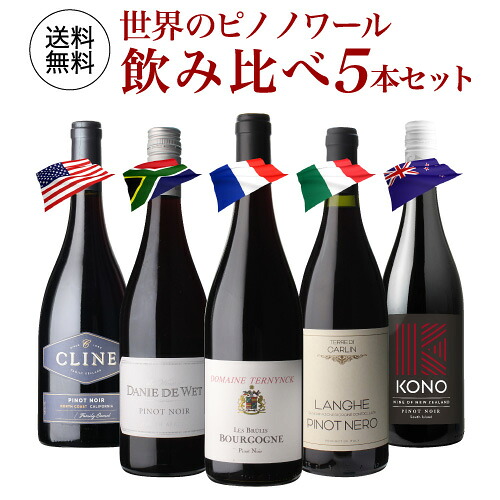 1本あたり2,380円(税込) 送料無料 世界のピノ ノワール 飲み比べ 5本セット 11弾 浜運A 赤 ワイン セット 品種 浜運A 送料無料 手土産 お祝い ギフト