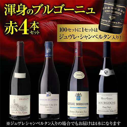 ワインセット 渾身のブルゴーニュ赤4本セット 25弾 浜運【送料無料】 お中元