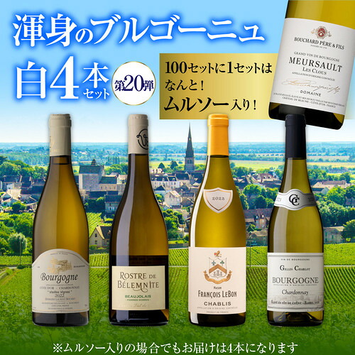 ワインセット 渾身のブルゴーニュ白4本セット 20弾 浜運【送料無料】 お歳暮 御歳暮
