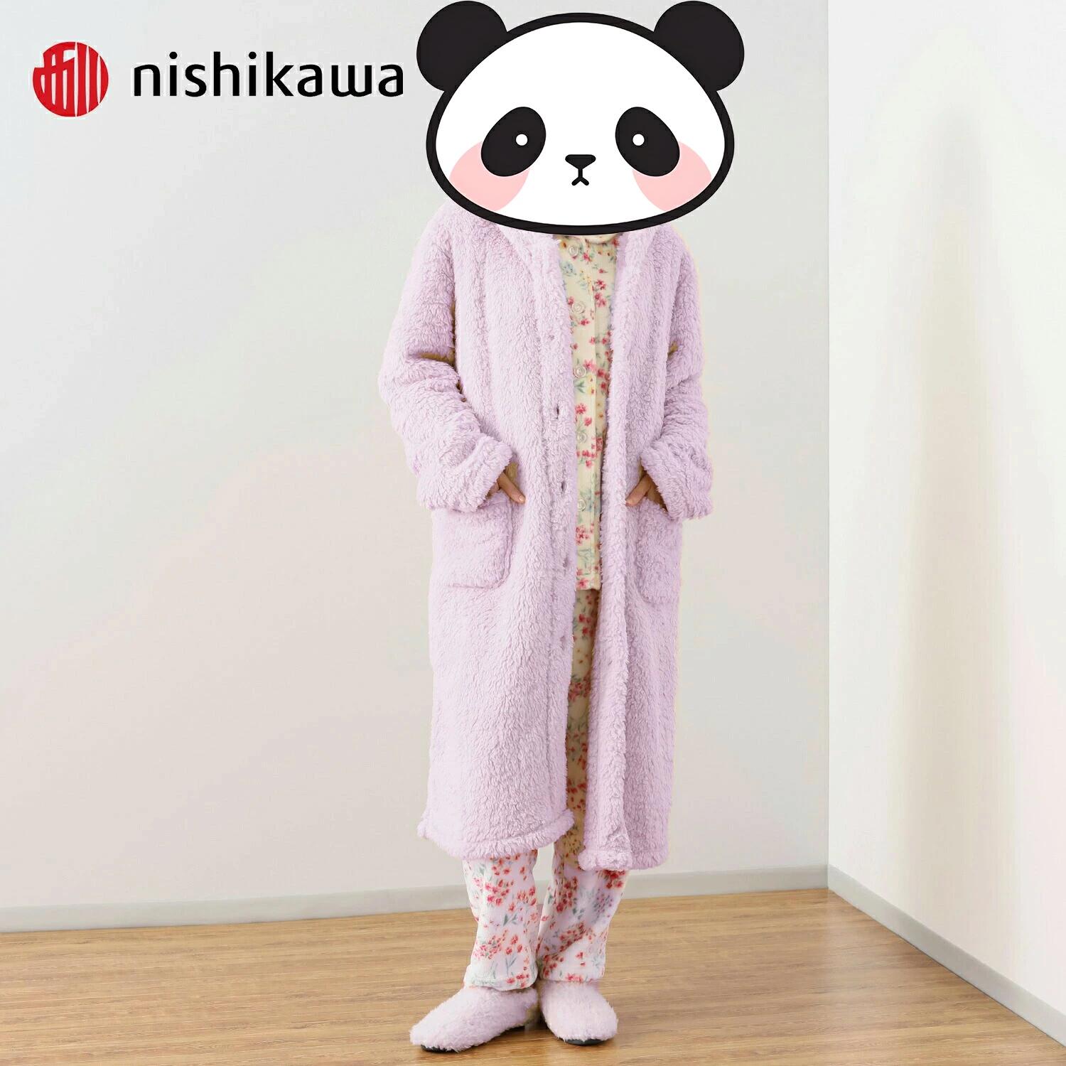 nishikawa 【 西川 】 着る毛布 ルームウエア フリーサイズ 洗える フード付き もこもこ ふわふわ 吸湿発熱 抗菌 消臭 FQ92065599　アイボリー　ネイビー　ラベンダー
