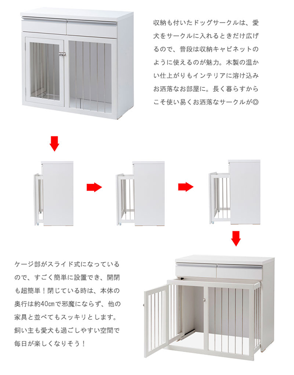 日本製完成品 日本製完成品 本棚 タンス 激安家具 パソコンデスク スタイリッシュデザイン 犬小屋 ケージ ゲート サイドラック 幅90cm スライド式ペットケージ テレビ台 犬用品 キャビネット すむぺっと シリーズ アウトレットショップライク国産 完成品省スペース