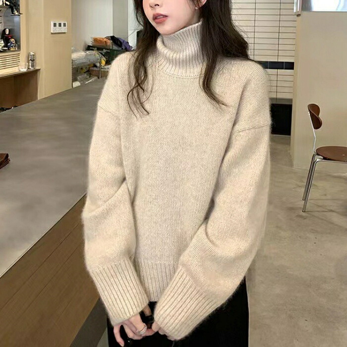 トップス ニット セーター レディース きれいめ カジュアル 大人可愛い 春 秋 冬 タートルネック 長袖 ハイネック 無地 プルオーバー ベージュ グレー ブラウン 20代 30代 40代 50代 S M L XL