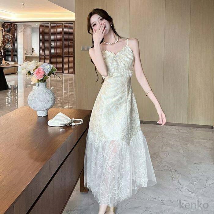 【送料無料】夏 白 ワンピース レディース ドレス マキンワンピース レースワンピース ドレス 二次会 花嫁 ロングドレス フレア袖 フォーマル 二次会 花嫁