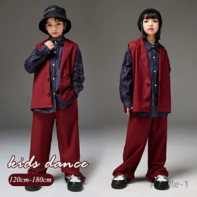 【送料無料】ダンス衣装 セットアップ 男の子 女の子スーツ パンツセット シャツ ジャケット ロングパンツ ベスト ゆったり｜雑貨専門店ライキー　店