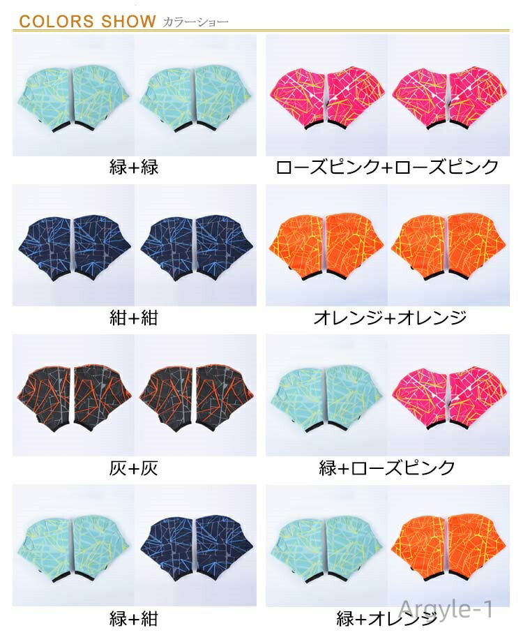 【送料無料】カエルの手 水中トレーニング 水かき ツートン 指先が使える レディース アクアミット 水泳用手袋 メンズ 総柄