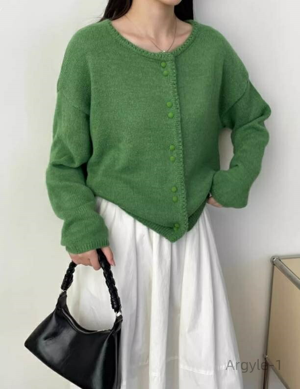 【送料無料】もこもこ 前開き ストレート ラウンドネック ドロップショルダー 長袖 普通丈トップス 秋 カーディガン ニット レディース｜雑貨専門店ライキー　店