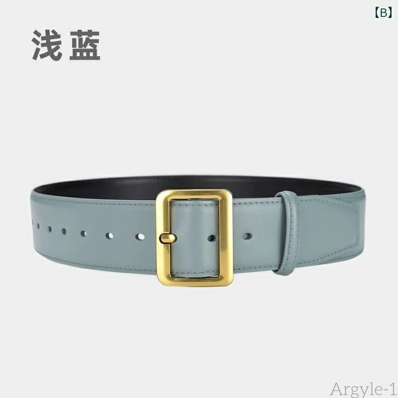 【送料無料】ベルト レディース 太 ウエストマーク おしゃれ レトロ バックル シンプル ワイド アウター ウインドブレーカー ダウン ジャケット 装飾 ドレス ガードル カーキ ブルー｜雑貨専門店ライキー　店