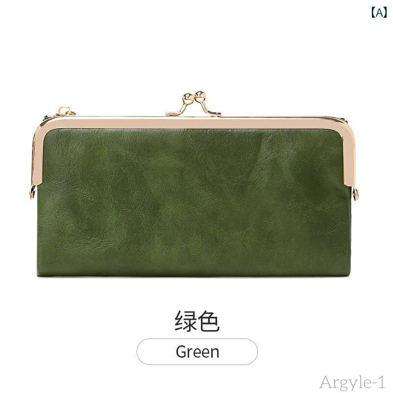 【送料無料】長財布 レディース ウォレット 小銭入れ がま口 レトロ 折りたたみ クラッチ大容量 グリーン ブラック ピンク｜雑貨専門店ライキー　店