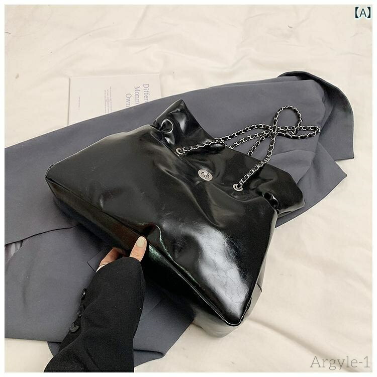 【送料無料】レディース バッグ 普段使い リラックス レトロ オイル ワックス レザー大容量 秋 通勤 チェーン ショルダー トート｜雑貨専門店ライキー　店