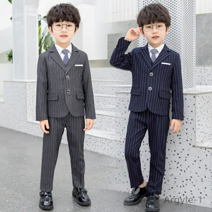 【送料無料】子供フォーマルスーツセット 子供服 男の子紳士服 キッズ礼服 子供ジレ ストラップ 縞柄 子どもタキシード スーツジャケット テーラードジャケット｜雑貨専門店ライキー　店