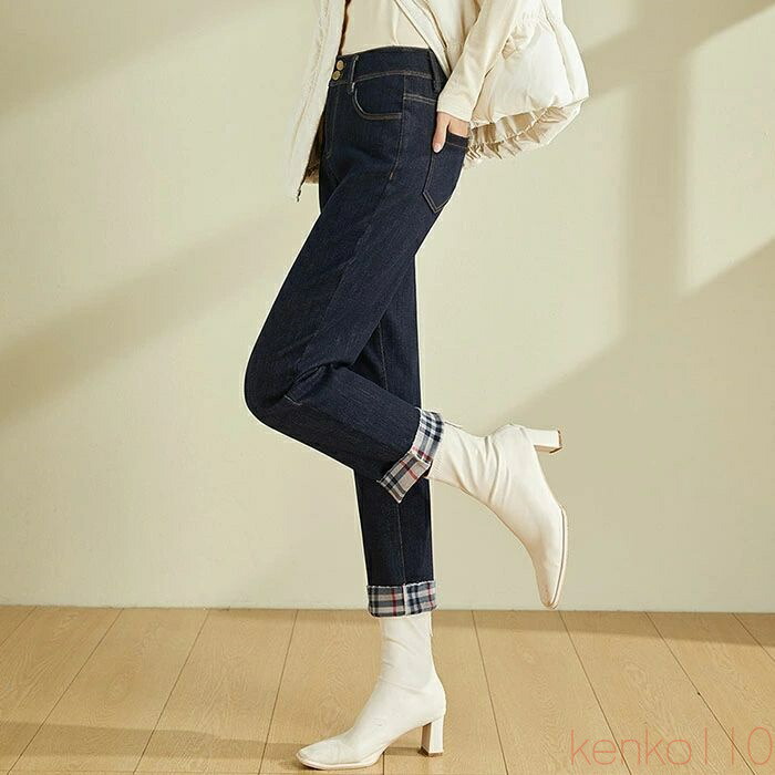 【送料無料】パンツ レディース デニムパンツ テーパード 裏起毛 9分丈 ストレート テーパードパンツ デニム 春 秋 冬 ストレッチ 伸縮性 ジーンズ あったか 大きいサイズ 暖｜雑貨専門店ライキー　店