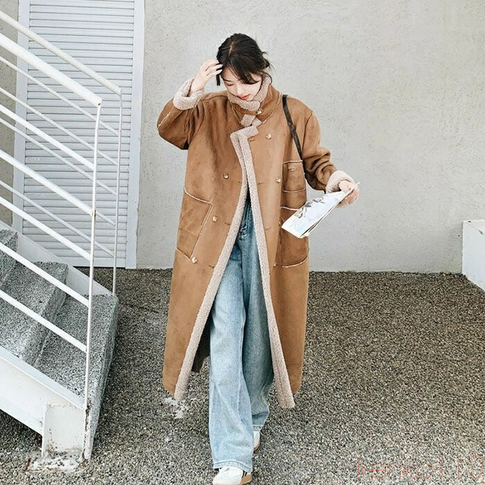 【送料無料】ロングコート レディース ロング アウター 防寒 厚手 裏起毛 裏ボア コート 韓国ファッション 春 秋 冬 大きいサイズ 暖かい あったか シンプル ゆったり おしゃ