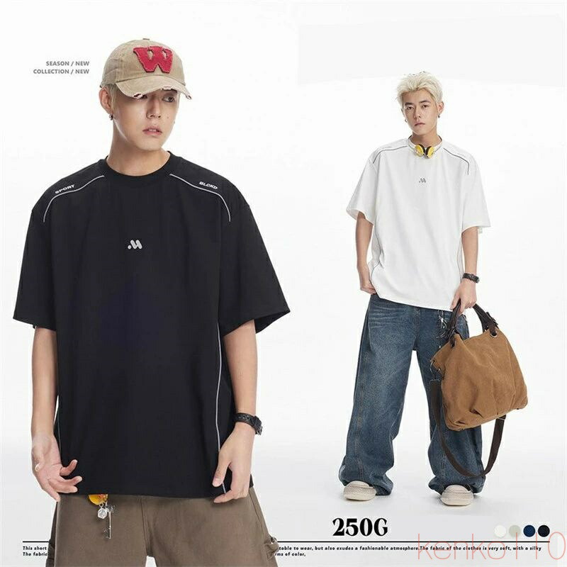 【送料無料】tシャツ 半袖 メンズ ブランド カジュアル シンプル ストリートコーデ 涼しい ゆったり 無地 大きい 吸汗速乾 u首 韓国 高校生 ファッション ビッグシルエットお