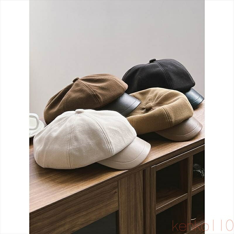【送料無料】帽子 レディース キャスケット ハンチング ファブリック 布 フェイクレザー PU 革 皮 小顔効果 大人可愛い きれいめ シンプル カジュアル ベーシック 大人 おし