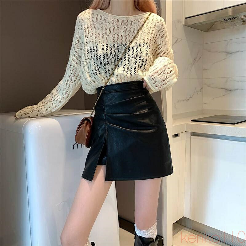 【送料無料】Aラインスカート スカート ボトムス ミニスカート ショート ショート丈 スリム 細身 ストレート Aライン プリーツ ハイウエスト デニム ウール PU コーデュロイ