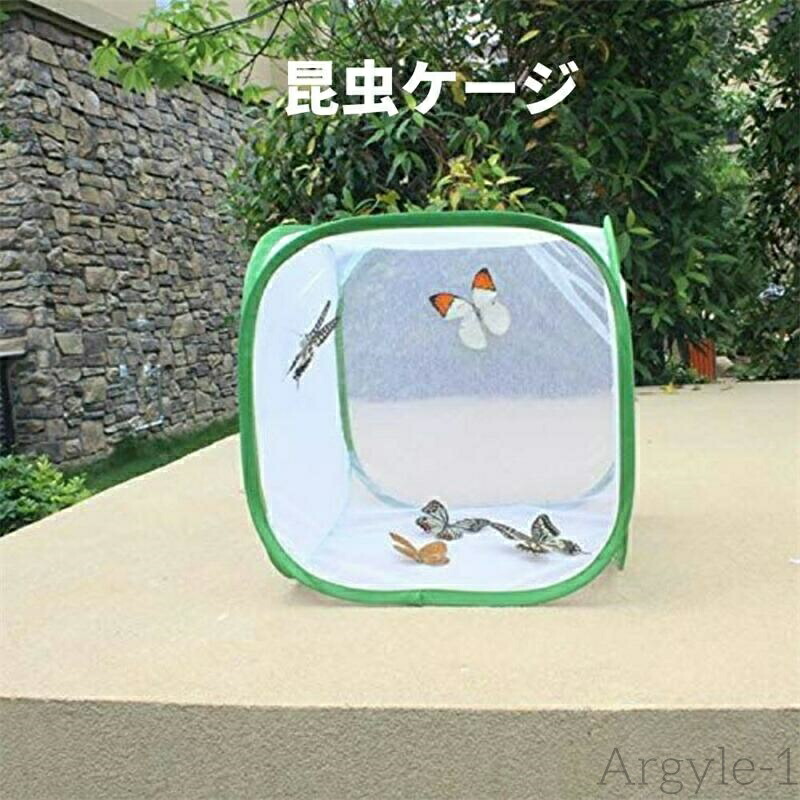 【送料無料】昆虫ケージ 飼育ケース ビニール温室 高通気性 携帯便利 カマキリ 蝶 爬虫類 生息地 折りたたみ 半透明 シンプル 通気口 メッシュ 小さめ クリア コンパクト