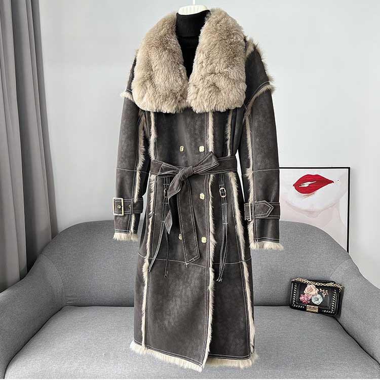 楽天市場】巻きラムファー襟 Wフェイス ラビットファームートン ベルト