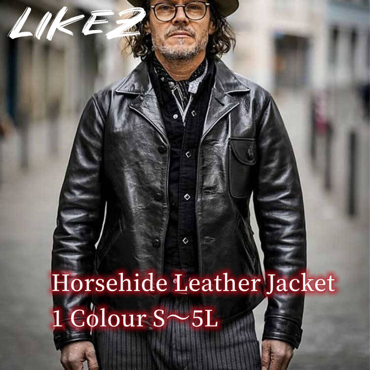 フォウル レザー ジャケット コート メンズ 仔馬革 アウター ブラック S/M/L/2L/3L/4L/5L k4b11