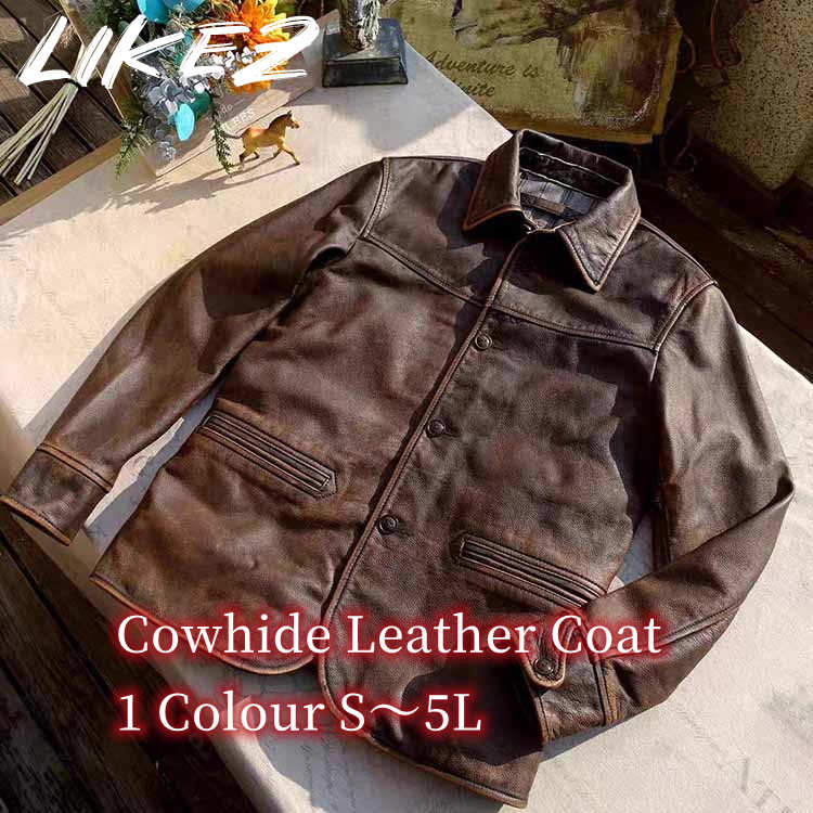 カーフレザー ジャケット コート メンズ 子牛革 アウター ブラウン S/M/L/2L/3L k4b19 19,738円