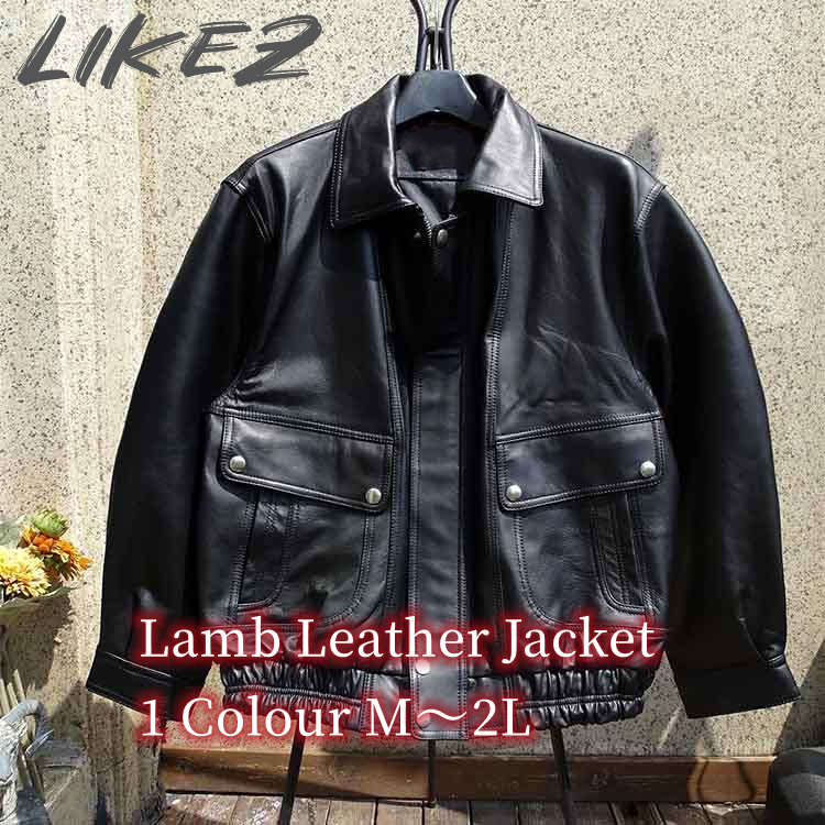 ラムレザー ジャケット コート 裾絞り メンズ アウター ブラック M/L/2L k4b20
