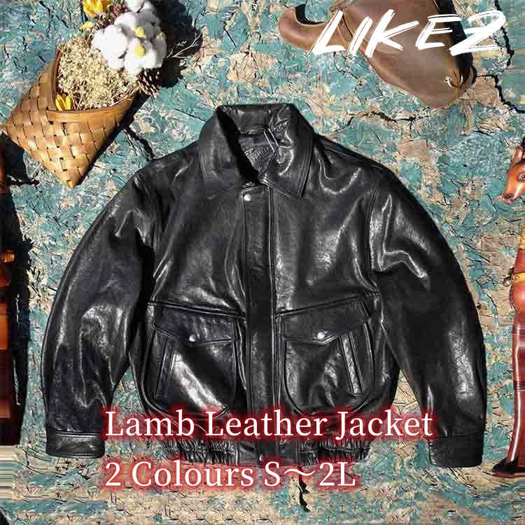 ラムレザー レザー ジャケット コート アウター 長袖 メンズ 秋冬 本革 ブラウン/ブラック S/M/L/2L k4b51