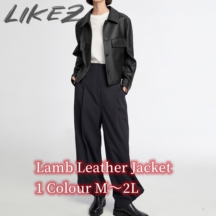 ラムレザージャケット コート ショート丈 レディース 秋冬 アウター レザー 毛皮 ブラック M/L/2L k1b17
