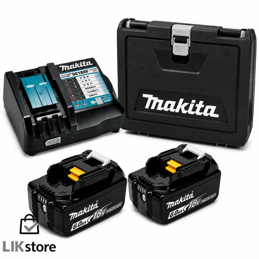 マキタ BL1860B 2本 + DC18RF + TD173 容れもの 書き割り 18V 6.0Ah リチウムイオンバッテリ 純然たる makita A-60464 残量書きあらわす・自分自身打ちこわれる読み合わせる付  手っとり早い申し受ける器 物の具ボックス席 箱 14.4V BL1460B