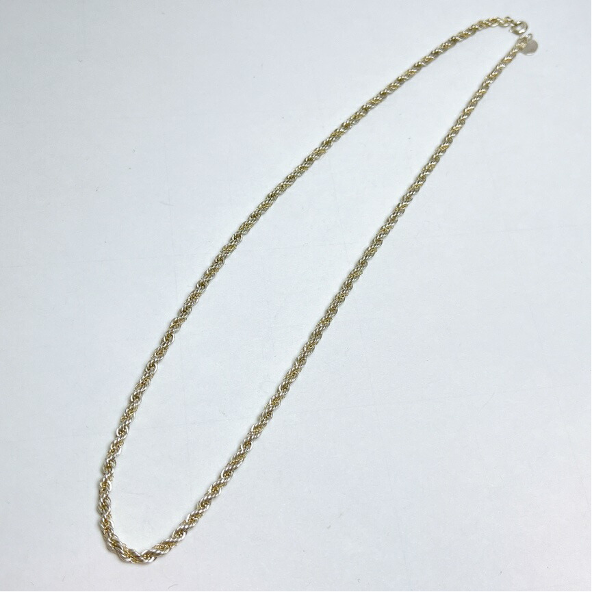 【美品】ティファニー スクリュー ツイスト コンビ ネックレス 925 14K ネックレス スクリュー ツイスト コンビ STR-14K 925 シルバー