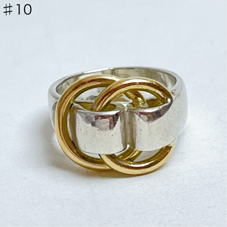 楽天市場】エルメス ドゥザノー コンビリング 指輪/Sv925 K18YG/750