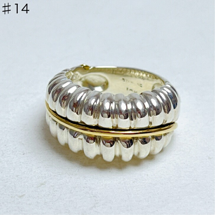 【中古】 ティファニー フェザー ワイド コンビ リング 925 18K 14号 スターリング シルバー｜LiLi reuseshop 45,360円