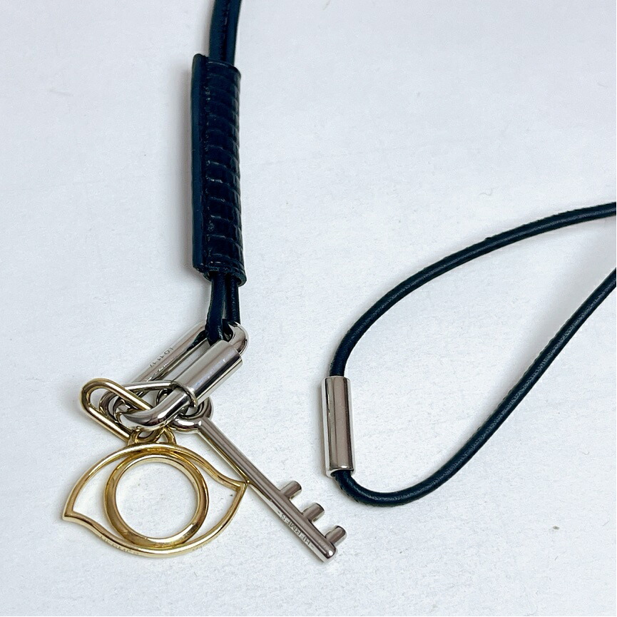 【中古】 エルメス キュリオジテ リザードスイフト アイ キーモチーフチャーム 黒|LiLi reuseshop