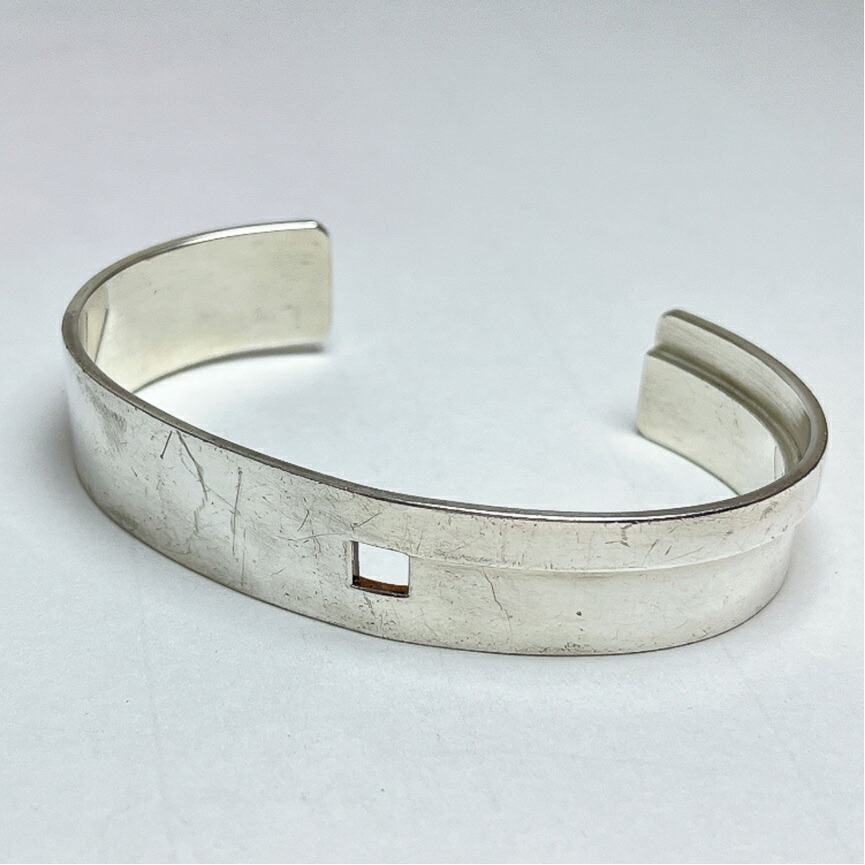 【中古】 グッチ ヴィンテージ カットアウトg 広広とした バングル 925 スターリング しろがね色