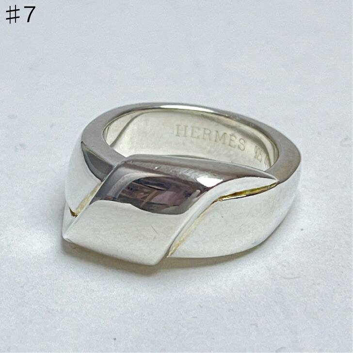 【中古】 エルメス リボン モチーフ ワイド リング 925 7号スターリング シルバー｜LiLi reuseshop