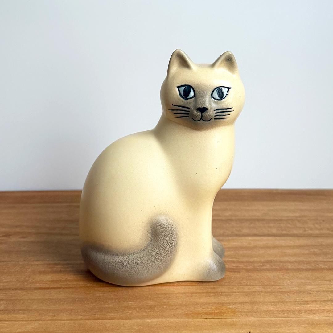 オブジェ Lisa Larson 猫 マンズ 並み並み 白いこと薄墨色 CAT Mans リサ・ラーソン 猫 Gustavsberg 飾りつけ 北欧雑貨 スウェーデン王国
