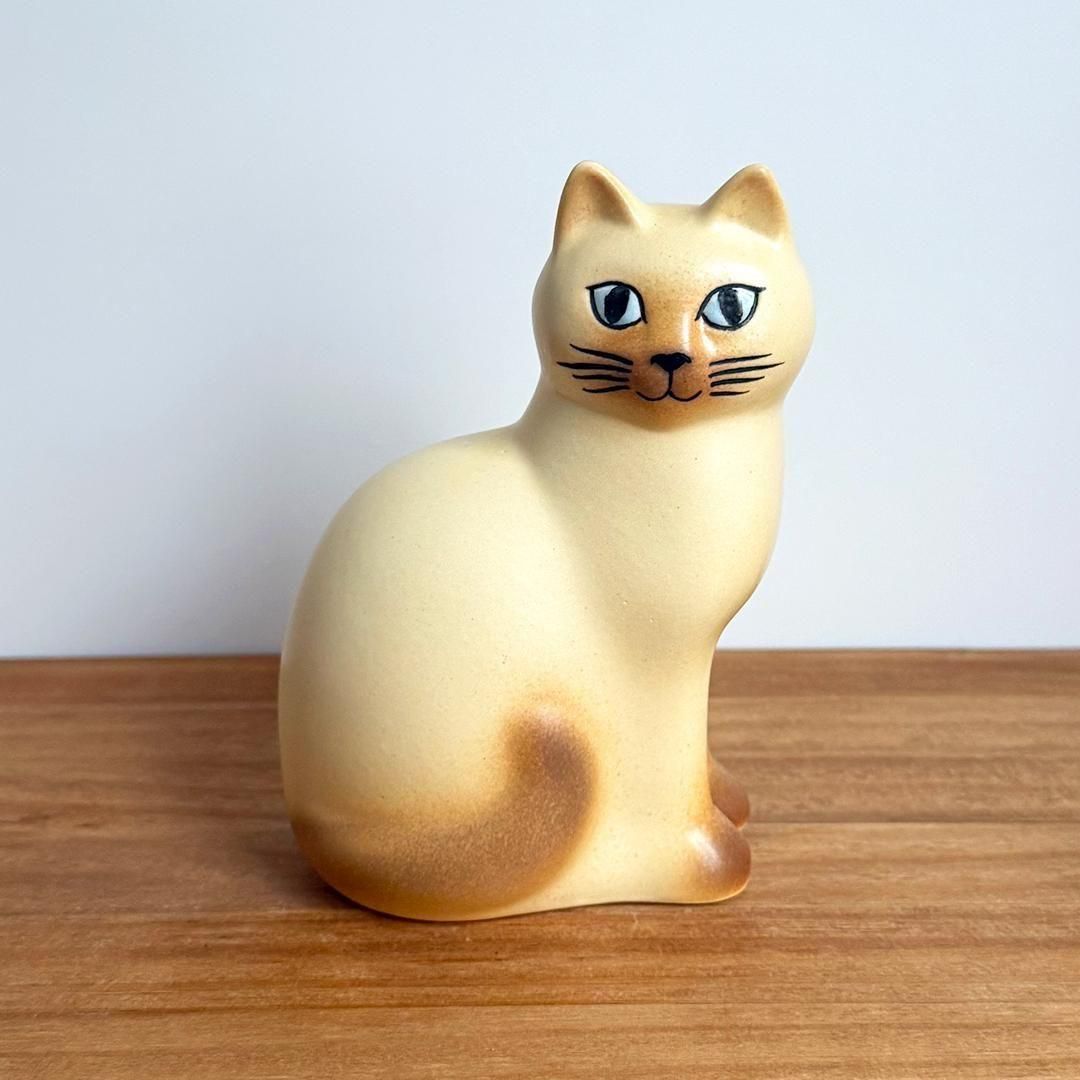オブジェ Lisa Larson 猫 マンズ 並み並み 白いこと赤銅色 CAT Mans リサ・ラーソン 猫 Gustavsberg 飾りつけ 北欧雑貨 スウェーデン王国