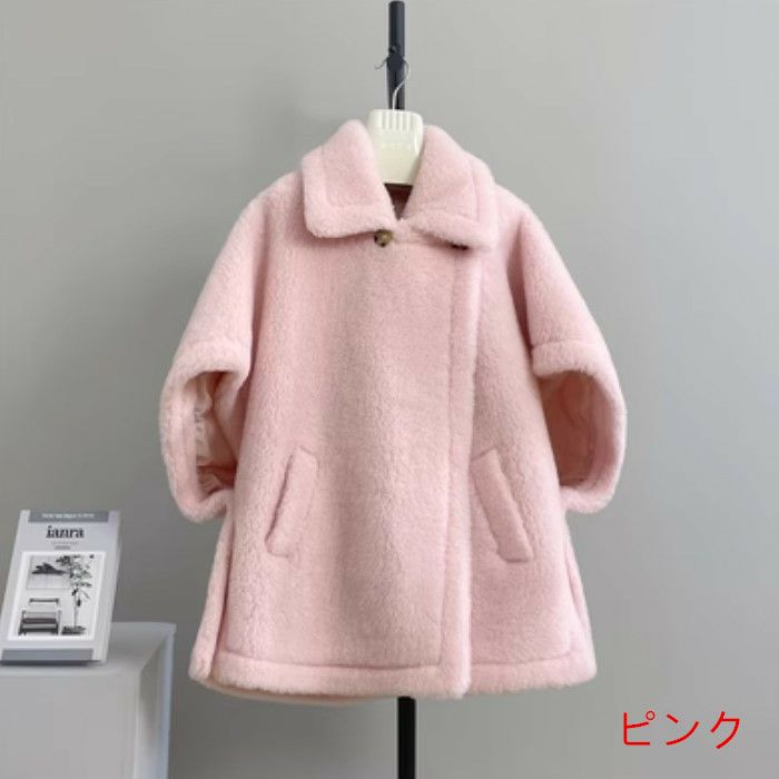 送料無料】2025 AW WOOL 7color テディ ケープ ポンチョ コート ウール