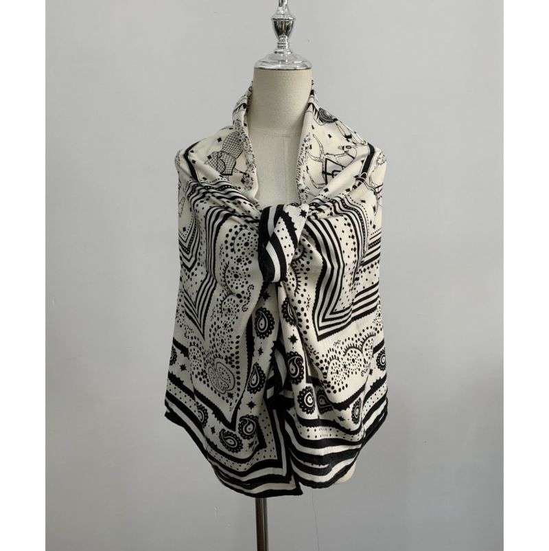 2025 新作3color Horse scarf Cashmere素材 楽天市場】限定数 再販 White 8月後半頃 Black 8月後半頃 発送