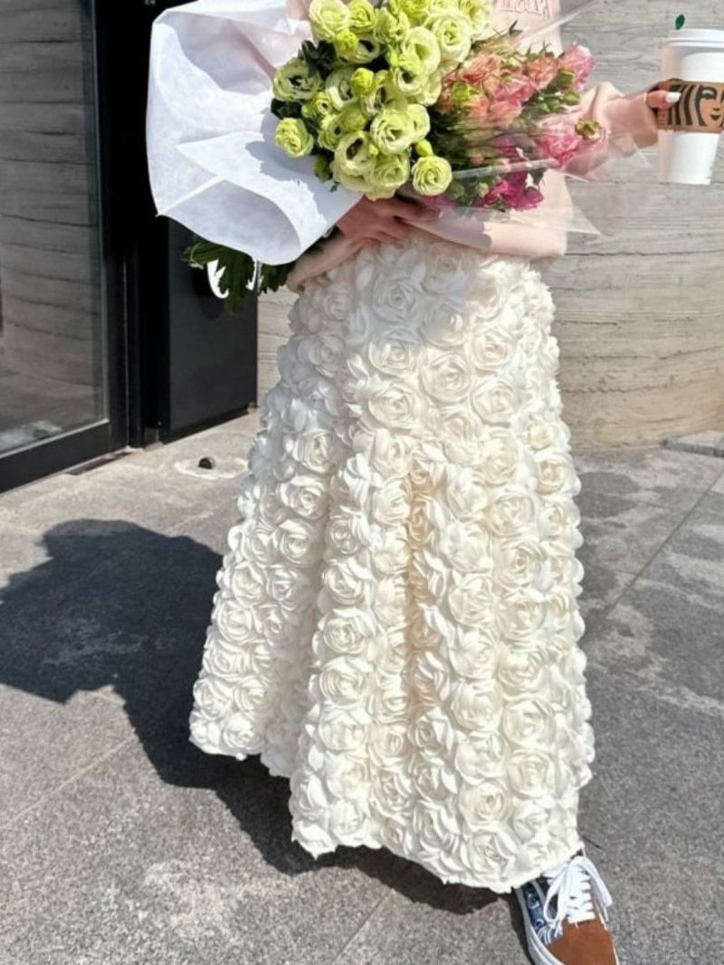 【貨物輸送無料】2025 AW 新作  2color Rose volume skirt
